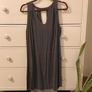 black & white patterned shift dress